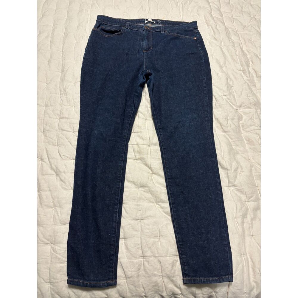 Eileen Fisher Jeans Womens Size 14 Dark Wash Blue Slim Leg